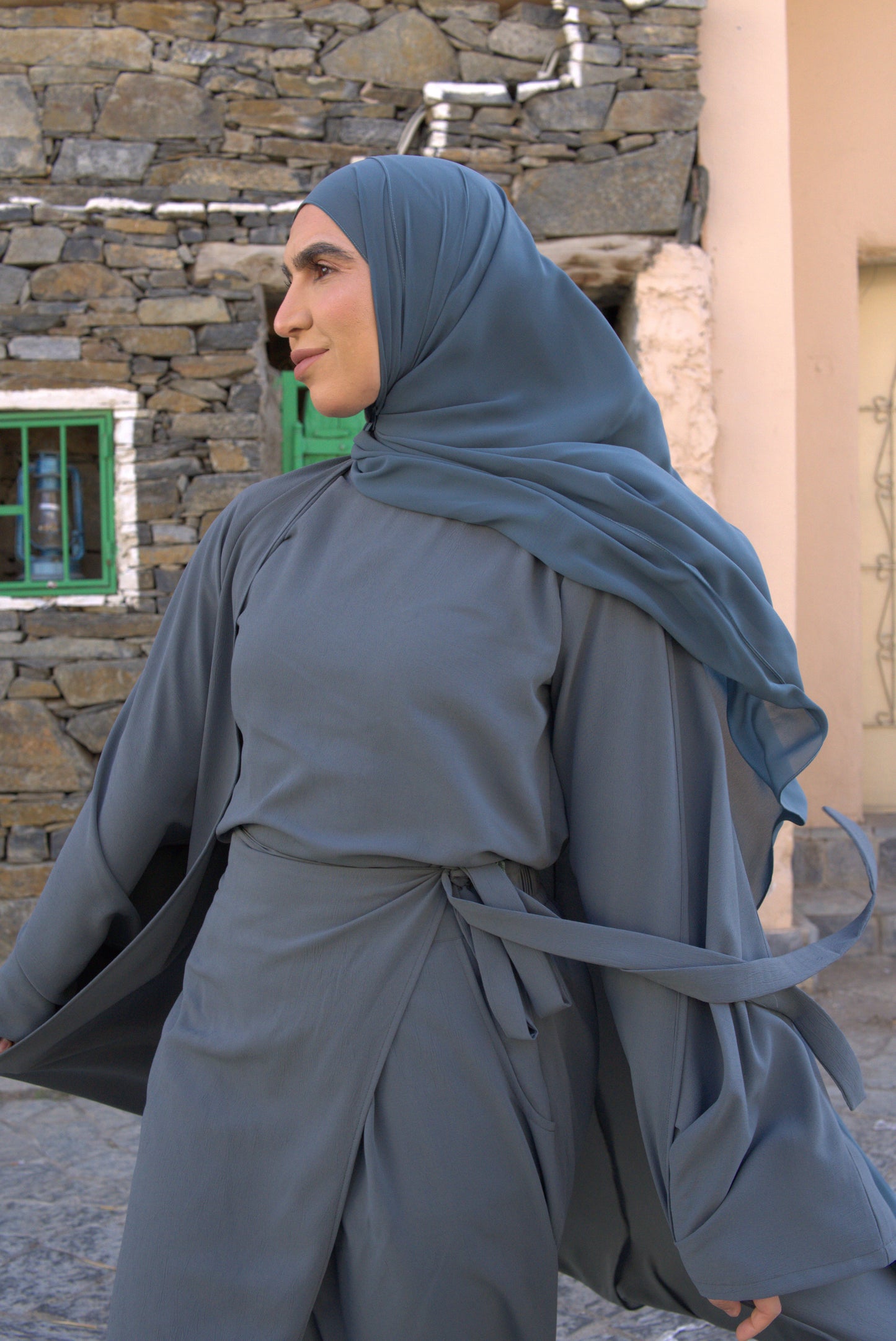 Ayla Abaya in Classic Blue