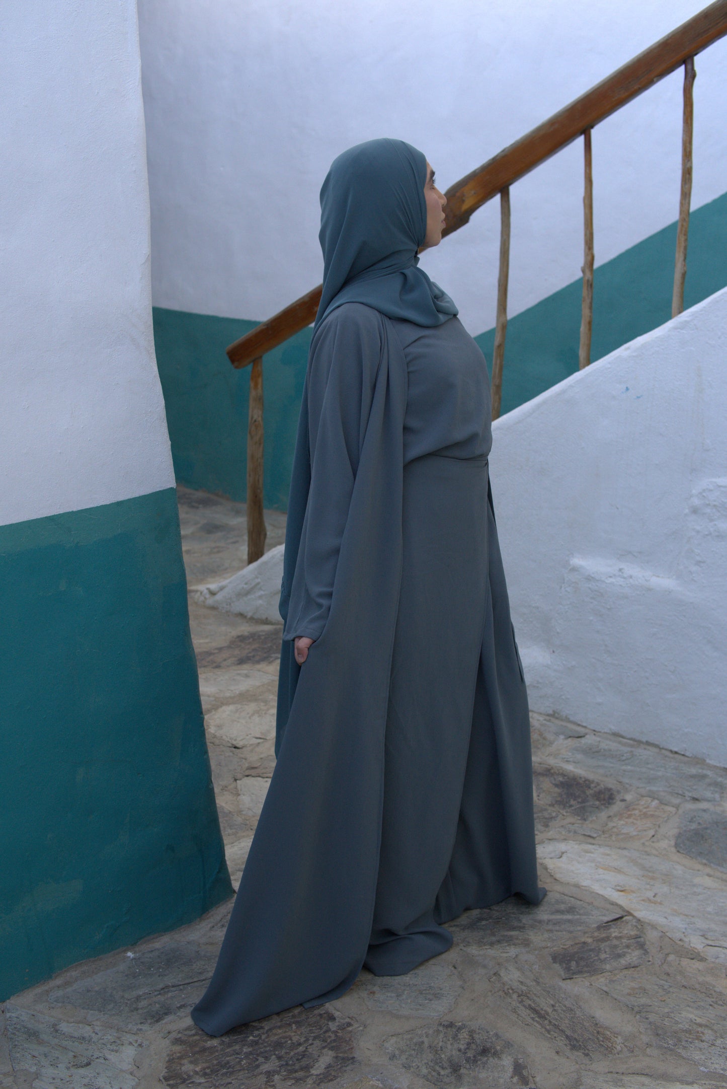 Ayla Abaya in Classic Blue